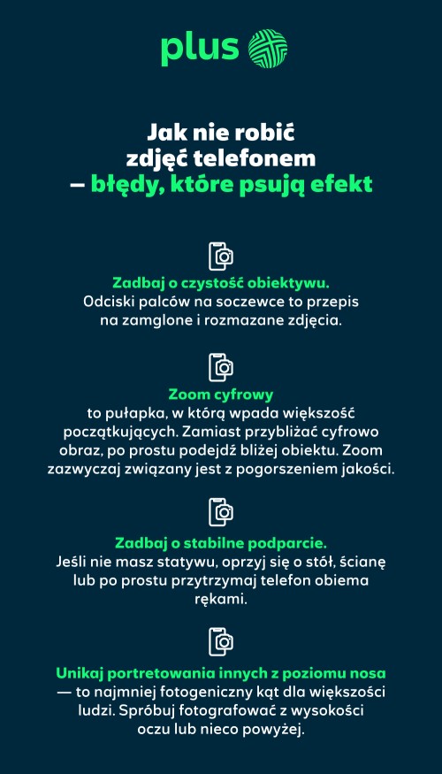 Sprawdź najczęściej popełniane błędy w fotografii mobilnej.