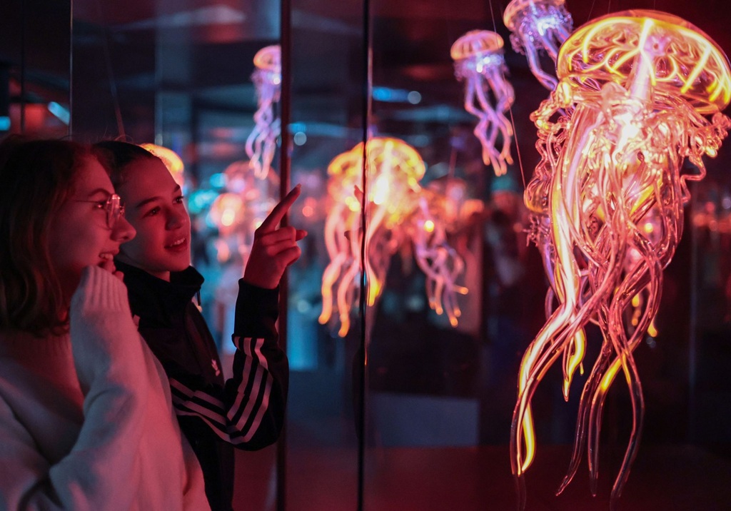 Iluminacje świetlne w Centrum Nauki Kopernik.