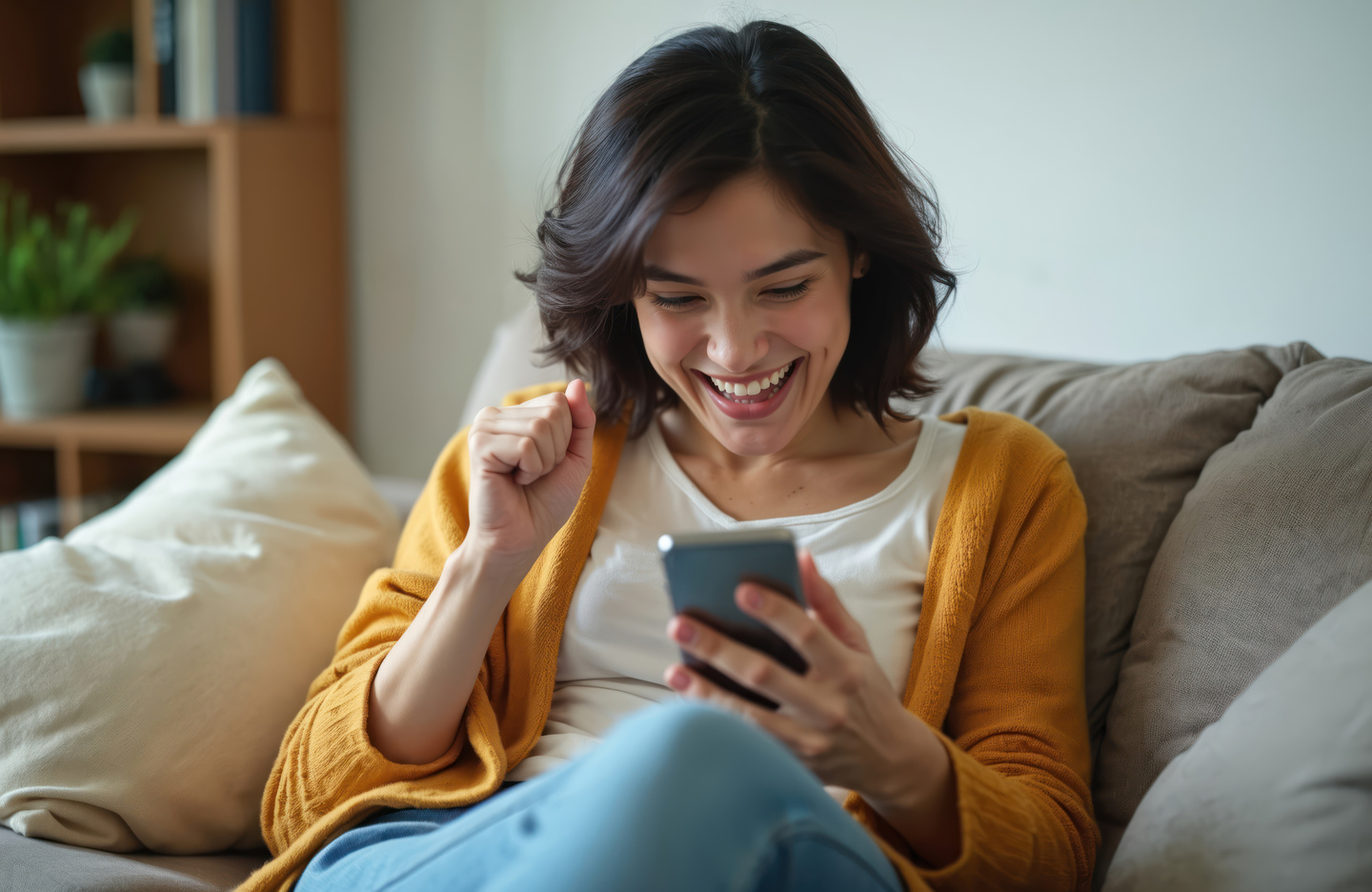 Kobieta szuka abonamentu i promocji na telefon