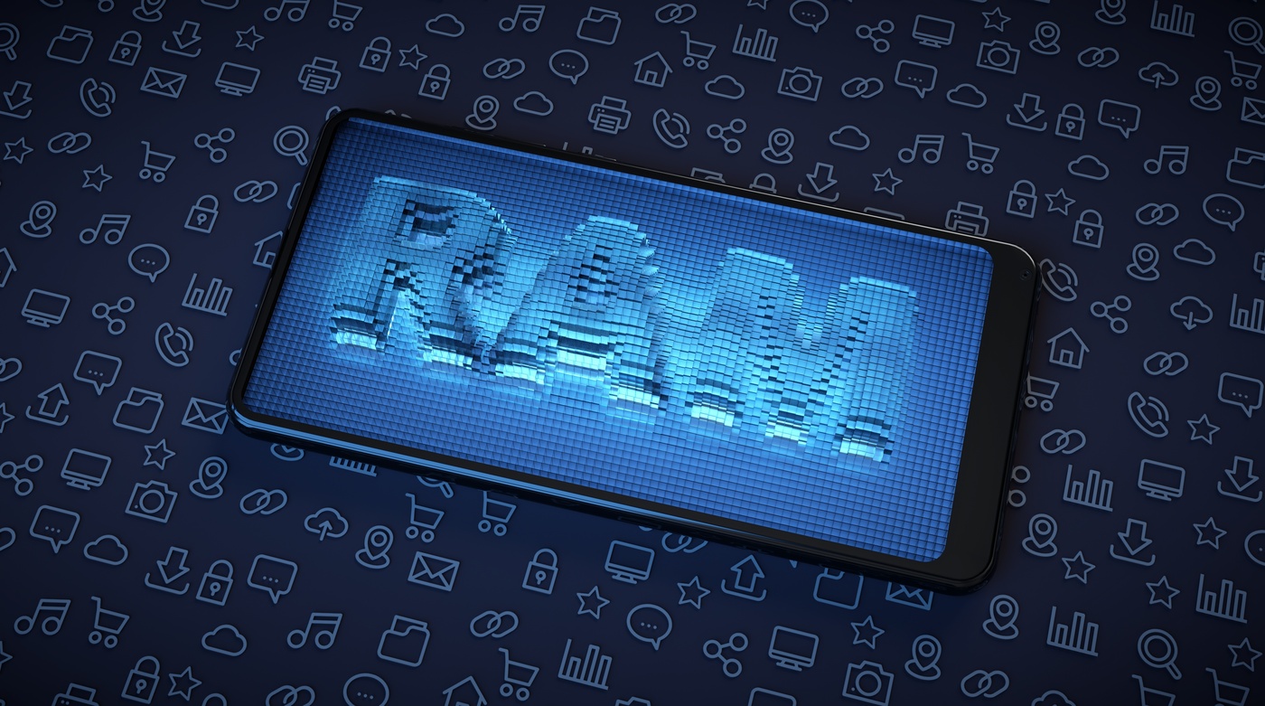 Graficzne przedstawienie pamięci RAM w telefonie