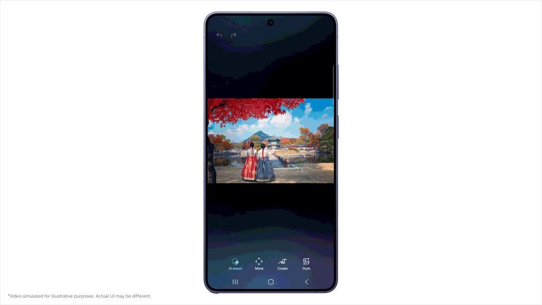 Wizualizacja pokazująca w jaki sposób działa Photo Assist w telefonach Samsung Galaxy S26