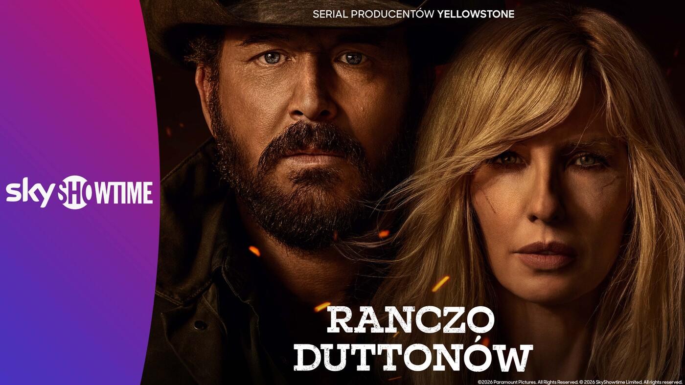 Baner promujący serial "Ranczo Duttonów" dostępny na Sky Showtime