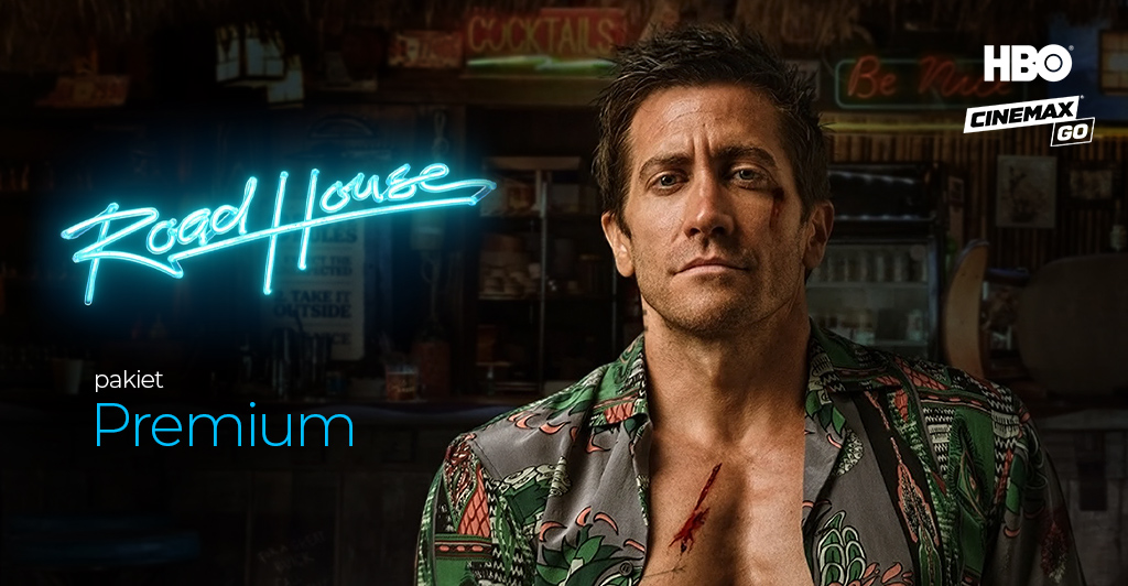 Baner promują "Road House" dostępny na Polsat Box Go.