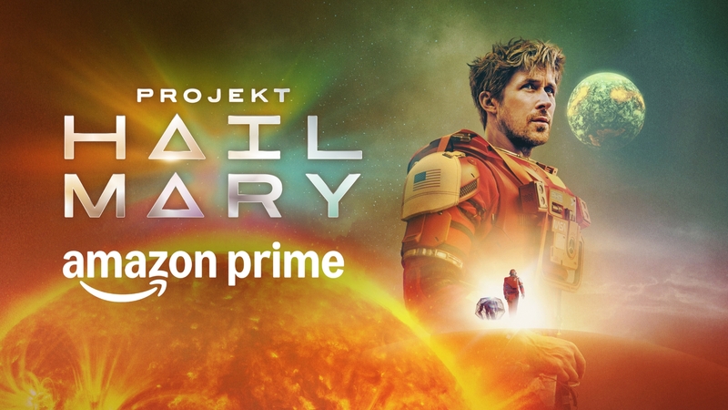 Plakat promujący film "Projekt Hail Mary", dostępny na Amazon Prime.