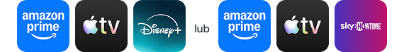 zestaw 3 streamingów: Amazon Prime, Apple TV, Sky Show Time