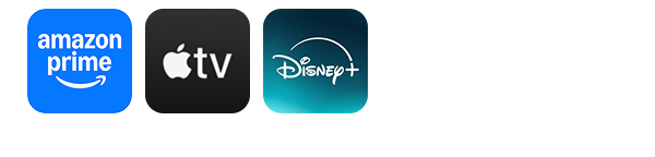 Logo Amazon Prime, Apple TV  i Disney+