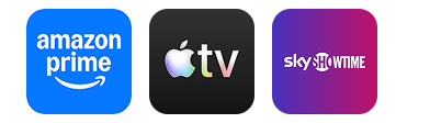 loga Amazon Prime, Apple TV oraz SkyShowTime