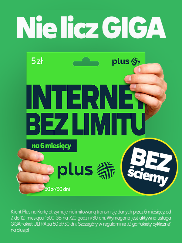 Internet bez limitu w GIGApakiecie ULTRA